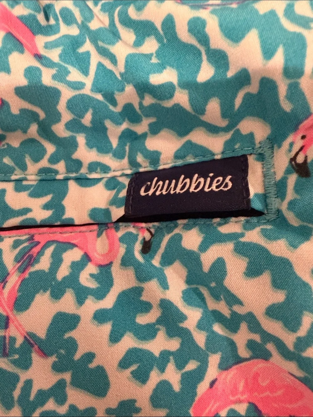 Turquoise Pink Flamingo Print Women's Drawstring Shorts
